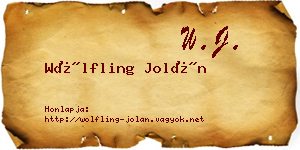Wölfling Jolán névjegykártya