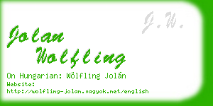 jolan wolfling business card